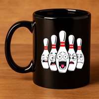 Funny Scared Bowling Pin For Bowlers Gift 11oz C Handle Ceramic Mug