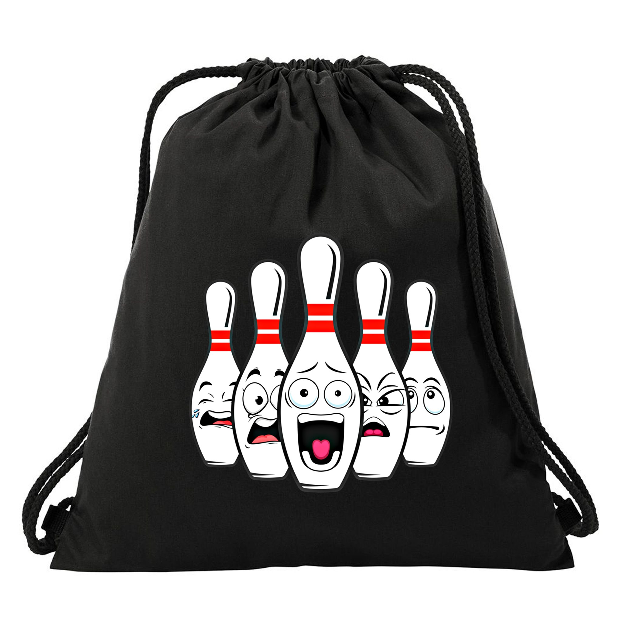 Funny Scared Bowling Pin For Bowlers Gift Drawstring Bag