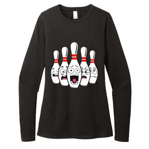 Funny Scared Bowling Pin For Bowlers Gift Womens CVC Long Sleeve Shirt