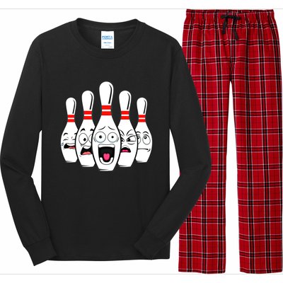 Funny Scared Bowling Pin For Bowlers Gift Long Sleeve Pajama Set