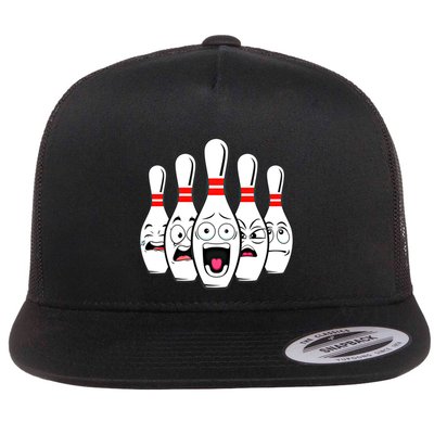 Funny Scared Bowling Pin For Bowlers Gift Flatbill Hat