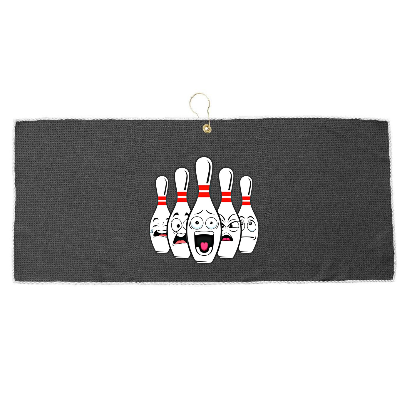 Funny Scared Bowling Pin For Bowlers Gift Large Microfiber Waffle Golf Towel