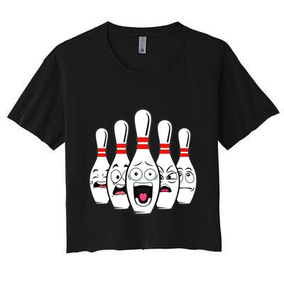 Funny Scared Bowling Pin For Bowlers Gift Crop Top