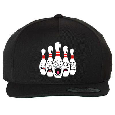 Funny Scared Bowling Pin For Bowlers Gift Wool Snapback Cap