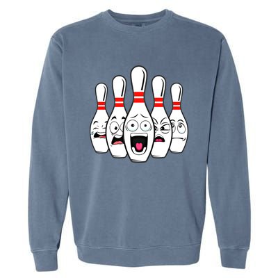 Funny Scared Bowling Pin For Bowlers Gift Garment-Dyed Sweatshirt