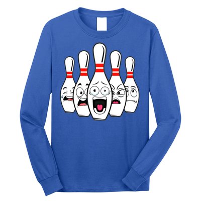 Funny Scared Bowling Pin For Bowlers Gift Long Sleeve Shirt