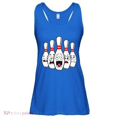 Funny Scared Bowling Pin For Bowlers Gift Ladies Essential Flowy Tank