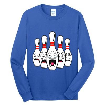 Funny Scared Bowling Pin For Bowlers Gift Tall Long Sleeve T-Shirt