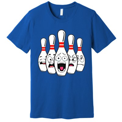 Funny Scared Bowling Pin For Bowlers Gift Premium T-Shirt