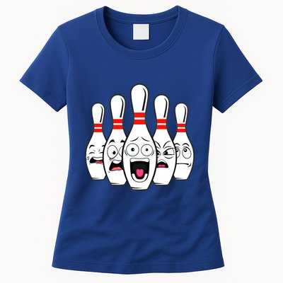 Funny Scared Bowling Pin For Bowlers Gift Womens T-Shirt