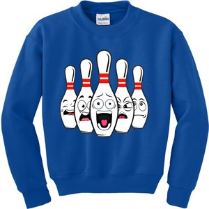 Funny Scared Bowling Pin For Bowlers Gift Kids Sweatshirt