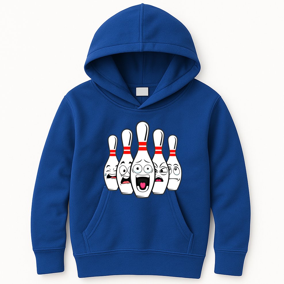 Funny Scared Bowling Pin For Bowlers Gift Kids Hoodie