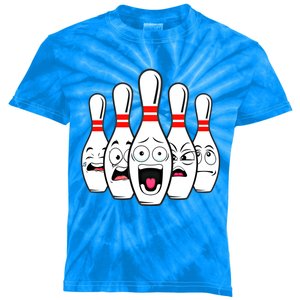 Funny Scared Bowling Pin For Bowlers Gift Kids Tie-Dye T-Shirt