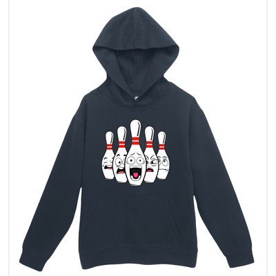 Funny Scared Bowling Pin For Bowlers Gift Urban Pullover Hoodie