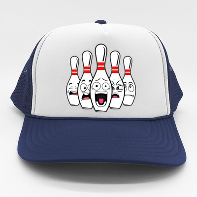 Funny Scared Bowling Pin For Bowlers Gift Trucker Hat