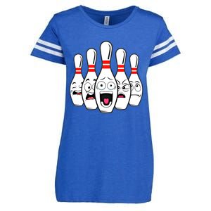 Funny Scared Bowling Pin For Bowlers Gift Enza Ladies Jersey Football T-Shirt