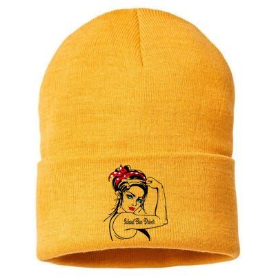 Female School Bus Driver Rosie The Riveter Pin Up Sustainable Knit Beanie