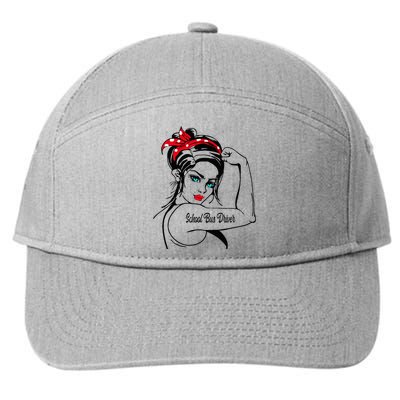 Female School Bus Driver Rosie The Riveter Pin Up 7-Panel Snapback Hat