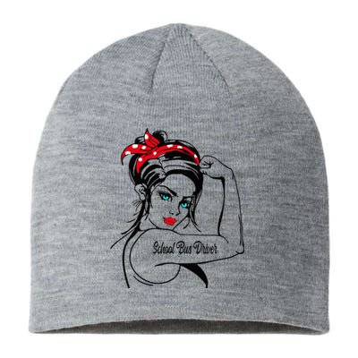 Female School Bus Driver Rosie The Riveter Pin Up Sustainable Beanie