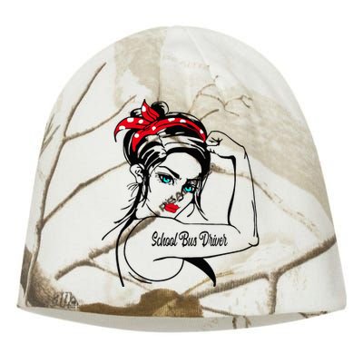 Female School Bus Driver Rosie The Riveter Pin Up Kati - Camo Knit Beanie