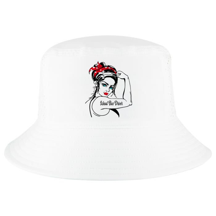 Female School Bus Driver Rosie The Riveter Pin Up Cool Comfort Performance Bucket Hat