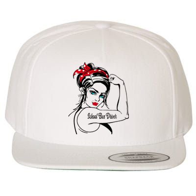 Female School Bus Driver Rosie The Riveter Pin Up Wool Snapback Cap