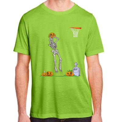 Funny Skeleton Basketball Halloween Pumpkin Adult ChromaSoft Performance T-Shirt