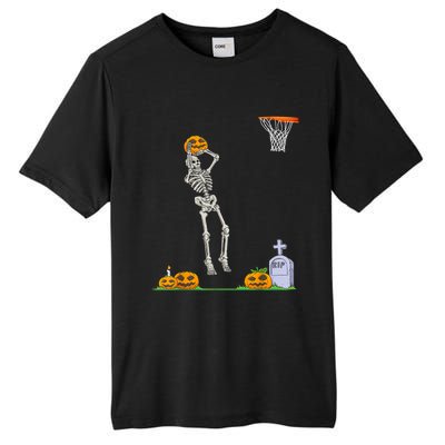 Funny Skeleton Basketball Halloween Pumpkin Tall Fusion ChromaSoft Performance T-Shirt