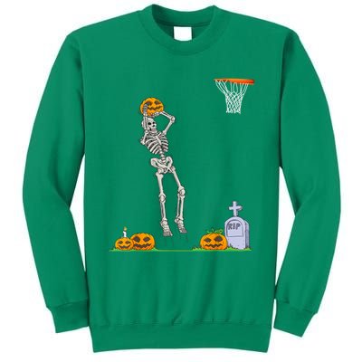 Funny Skeleton Basketball Halloween Pumpkin Sweatshirt