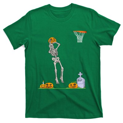 Funny Skeleton Basketball Halloween Pumpkin T-Shirt