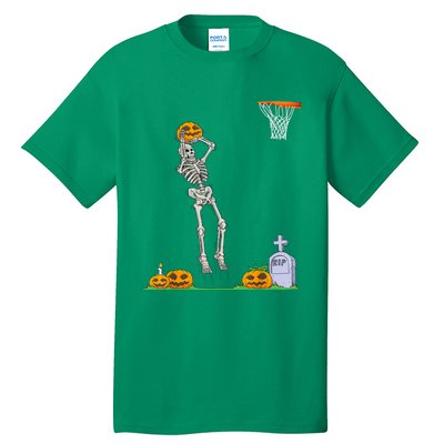 Funny Skeleton Basketball Halloween Pumpkin Tall T-Shirt