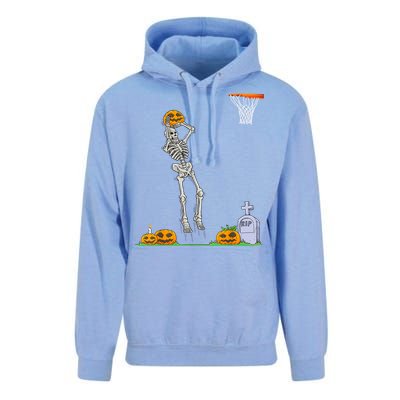 Funny Skeleton Basketball Halloween Pumpkin Unisex Surf Hoodie