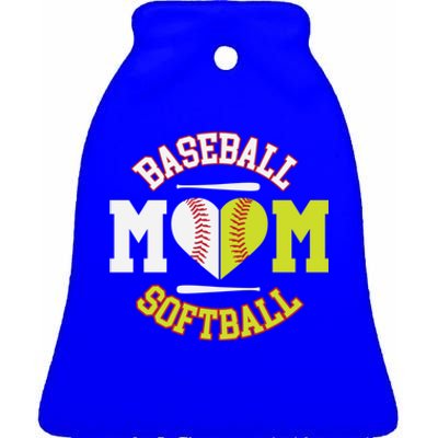 Funny Softball Baseball Mom Gift Ball Mom Gift Ceramic Bell Ornament