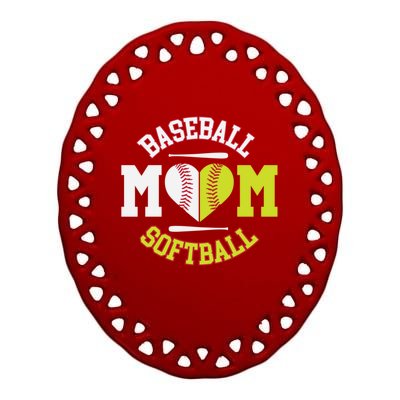 Funny Softball Baseball Mom Gift Ball Mom Gift Ceramic Oval Ornament