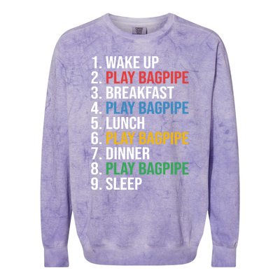 Funny Scottish Bagpipe Player National Tartan Day Gift Gift Colorblast Crewneck Sweatshirt