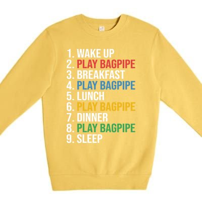 Funny Scottish Bagpipe Player National Tartan Day Gift Gift Premium Crewneck Sweatshirt