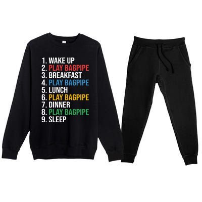 Funny Scottish Bagpipe Player National Tartan Day Gift Gift Premium Crewneck Sweatsuit Set