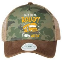 Funny School Bus Driver They See Me Rollin' They Waitin' Legacy Tie Dye Trucker Hat