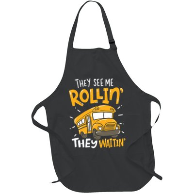 Funny School Bus Driver They See Me Rollin' They Waitin' Apron