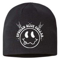 Funny Spoiled By My Blue Collar Wife Groovy Sustainable Beanie