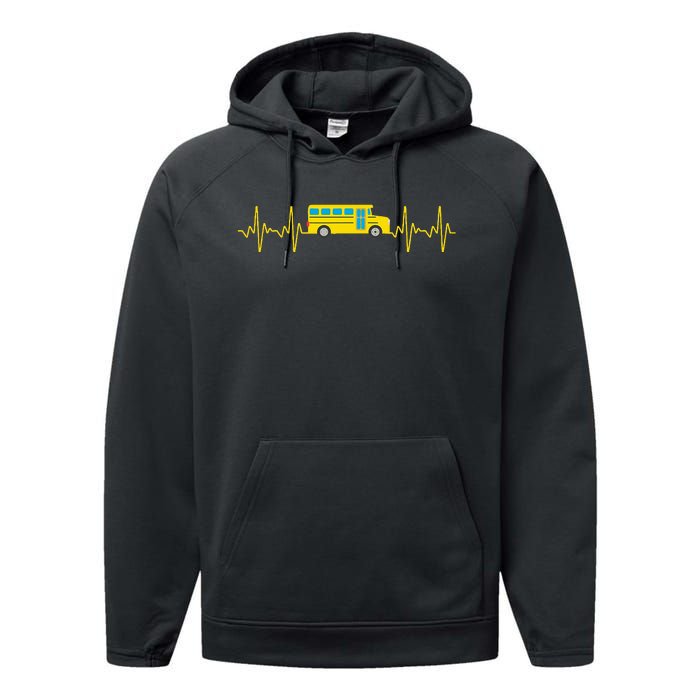 Funny School Bus Art For School Bus Driver Driving Performance Fleece Hoodie