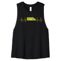 Funny School Bus Art For School Bus Driver Driving Women's Racerback Cropped Tank