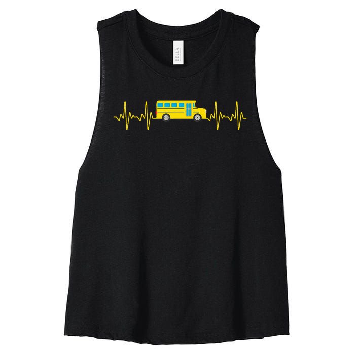 Funny School Bus Art For School Bus Driver Driving Women's Racerback Cropped Tank