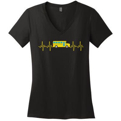 Funny School Bus Art For School Bus Driver Driving Women's V-Neck T-Shirt