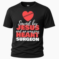 Funny Saved By Jesus Heart Surgeon Surgery Survivor Cooling Performance Crew T-Shirt