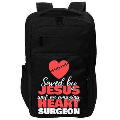 Funny Saved By Jesus Heart Surgeon Surgery Survivor Impact Tech Backpack