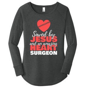 Funny Saved By Jesus Heart Surgeon Surgery Survivor Women's Perfect Tri Tunic Long Sleeve Shirt