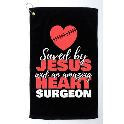 Funny Saved By Jesus Heart Surgeon Surgery Survivor Golf Towel