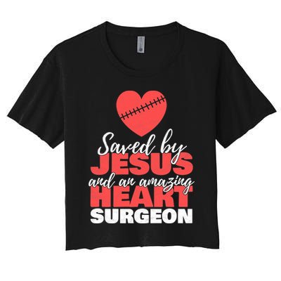 Funny Saved By Jesus Heart Surgeon Surgery Survivor Crop Top