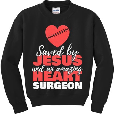 Funny Saved By Jesus Heart Surgeon Surgery Survivor Kids Sweatshirt